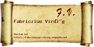 Fabriczius Virág névjegykártya