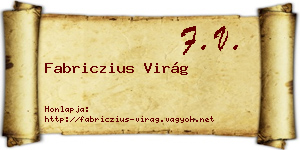 Fabriczius Virág névjegykártya