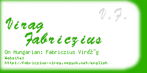 virag fabriczius business card